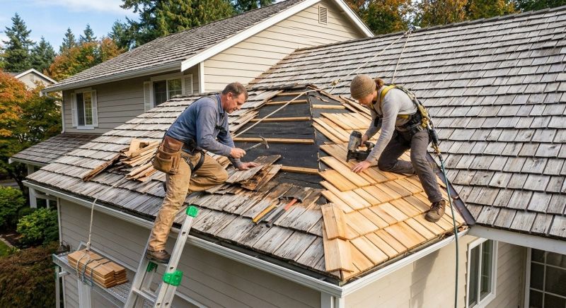 Cedar Shake Roof Construction in East Lyme, CT