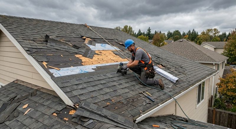 Damaged Roof Replacement in Quaker Hill, CT