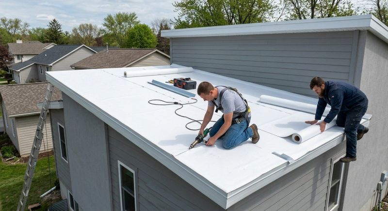Single Ply Roof Installation in Mystic, CT