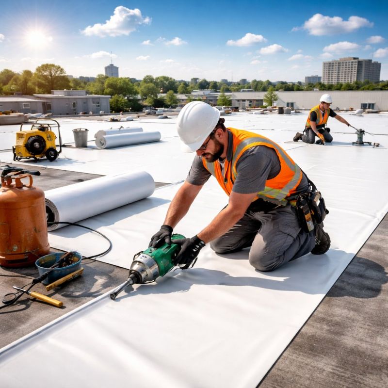 Single Ply Roof Installation in Preston, CT