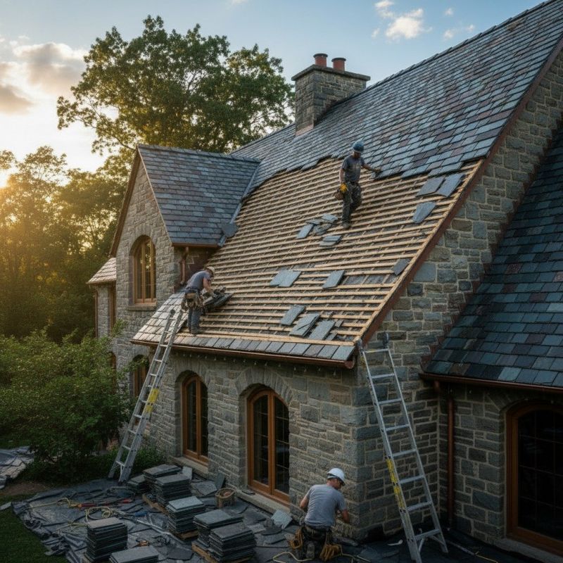 Slate Roof Replacement in Bradford, RI